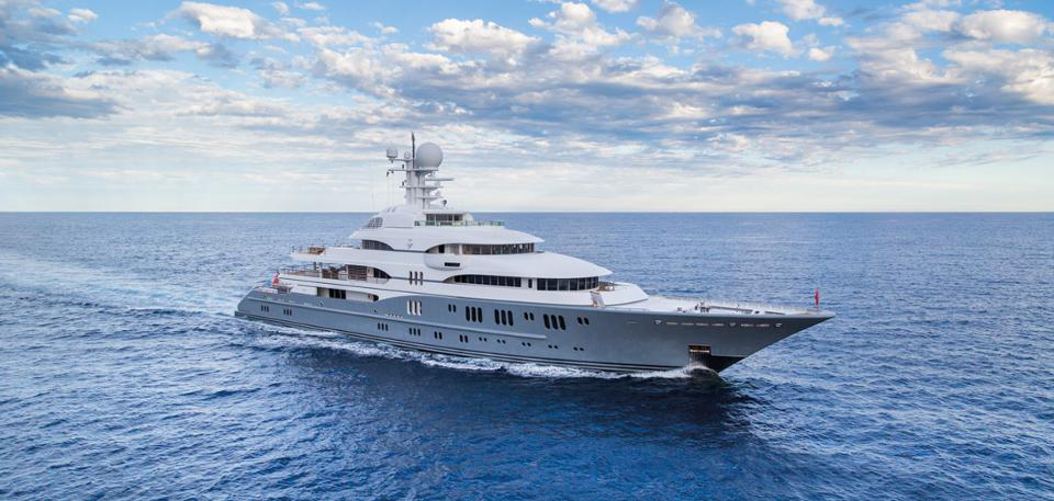 The Feadship superyacht Symphony in the Caribbean