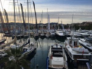 A busy marina in Palma de Mallorca